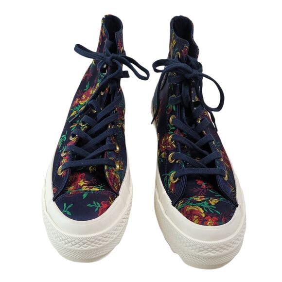 NEW Lift Ripple Obsidian Navy Floral Converse Platform CTAS Sneakers, Size 7 - Picture 4 of 9